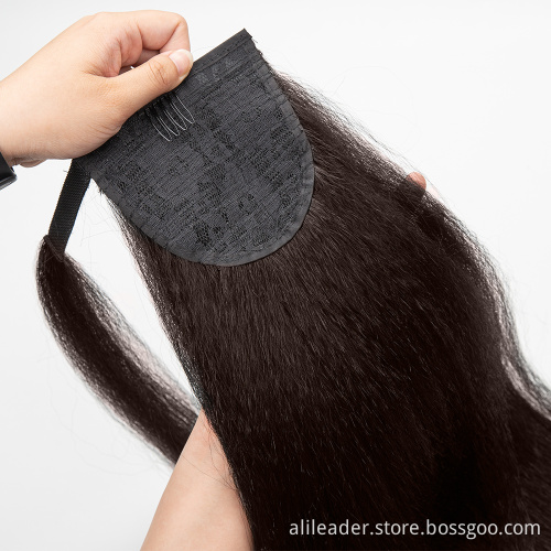 Kinky Straight Wrap Around Hairpiece Synthetic Ponytails
